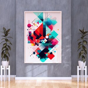 Abstrakte Kunst | Galerie Wandkunst | Digitaldruck | KI-Generiert | Bunte Wanddeko | Druckbare Wandkunst