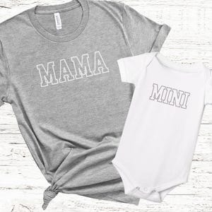 Mama Mini Shirt, Mommy and Me Matching Outfit, Mother&#39;s Day Gift, Mama Mini Tee, Mother Daughter Shirt, Family Shirt, Cute Mom Baby Set.