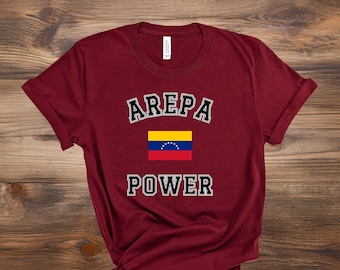 Arepa Power t-shirt, Venezuelan Soccer team shirt, Venezuelan soccer team fans tee, Venezurlan flag shirt, Caracas Venezuela football.