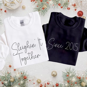 Couples Christmas Sweatshirt, custom Christmas matching Sweater, personalized Wedding Anniversary sweater, Christmas him and her Sweatshirt.