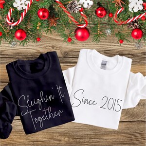 Couples Christmas Sweatshirt, custom Christmas matching Sweater, personalized Wedding Anniversary sweater, Christmas him and her Sweatshirt.