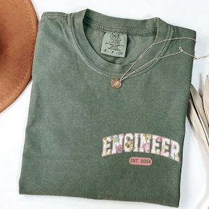 Comfort Colors Custom year Engineer Shirt, Personalized Pocket graduation year Engineer t-Shirt, New Engineer gift tee, Engineer graduate.