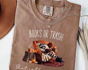 Funny Raccoon Shirt, Reading raccoon Tee, Book Lover Gift, Funny Bookish Tee, Vintage Raccoon, Bookworm T-Shirt, Librarian, Retro Reader.
