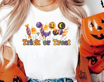 Trick or Treat Shirt, Cute Halloween theme tee, Halloween Candy T-Shirt, Halloween Party Shirt, , Funny Halloween Shirt, Halloween Gift.