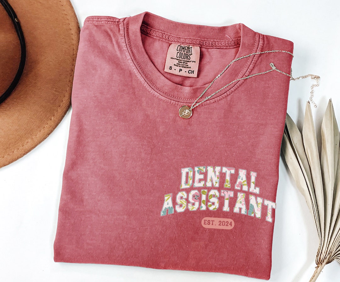 Comfort Colors Custom Year Dental Assistant Shirt, Personalized Pocket ...