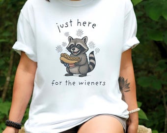 4th of July Shirt, Raccoon Hot Dog Shirt, Funny Patriotic Shirt, USA Graphic Tee, Independence Day Shirt, Cute Animal Tee, July 4 Tee