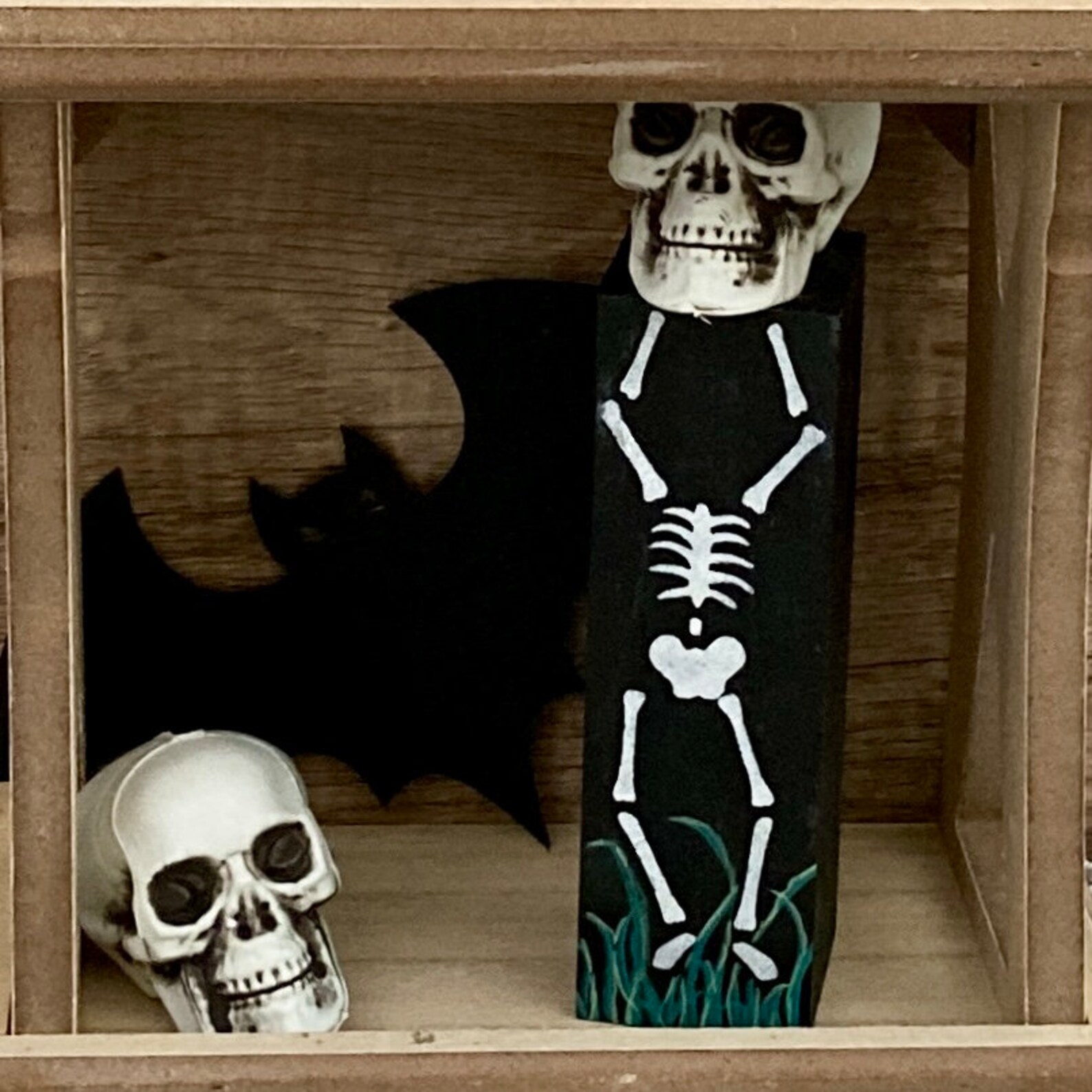 Skeleton Drawers Halloween Skeleton Shelf Sitter / Graveyard Tiered Tray / Haunted Home ...