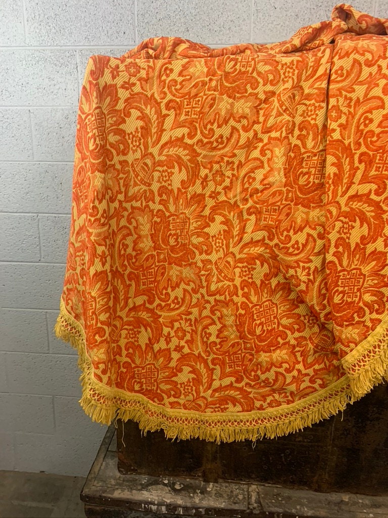 Vintage Mid Century Bates Bedspread Full/queen Orange and Etsy