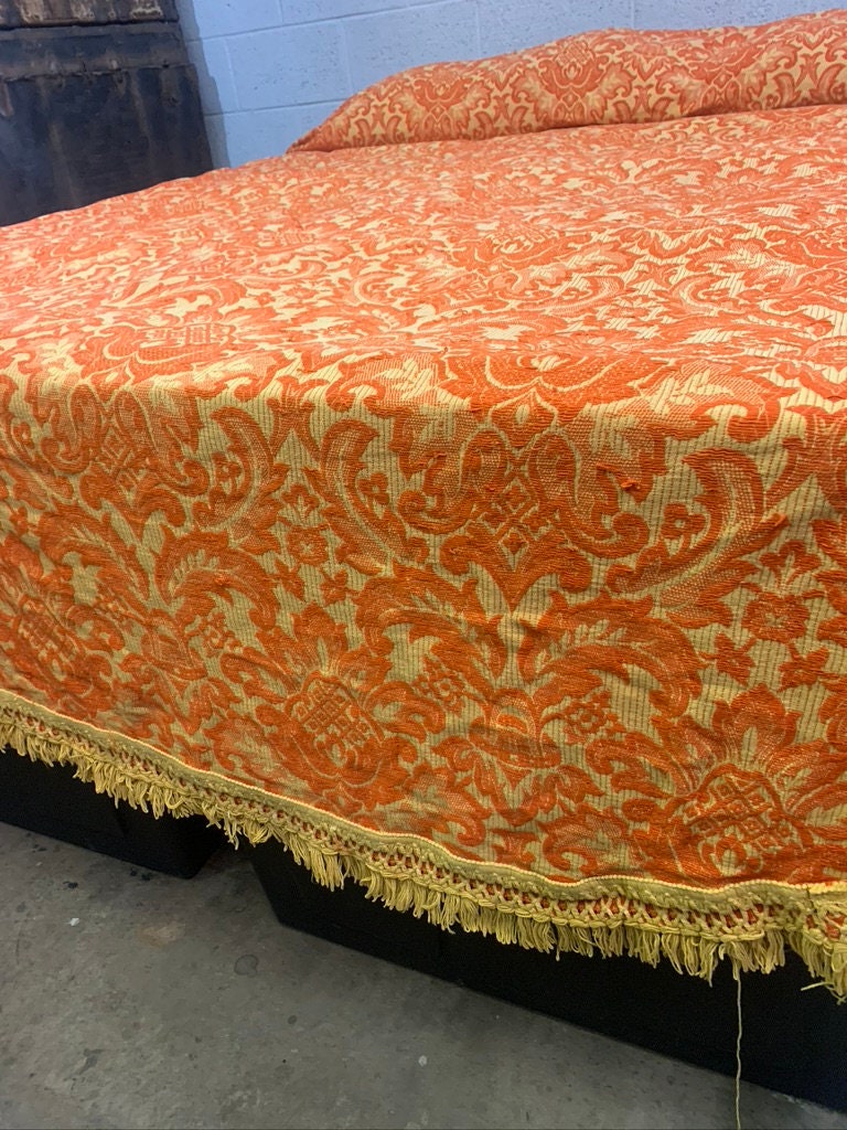 Vintage Mid Century Bates Bedspread Full/queen Orange and Etsy