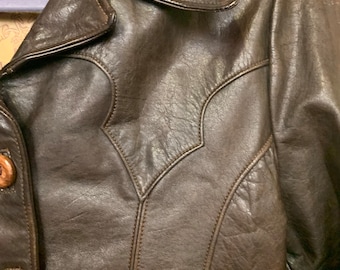 Vtg 60s 70s Natural Comfort Rich Brown Leather East West Style