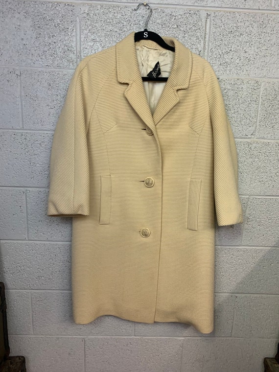 Vintage Harrods Original Brando Cream Overcoat Wom