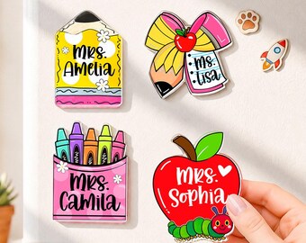 Personalized Teacher Magnet With Name, Teacher Whiteboard Locker Magnet, Back To School Gifts for Teacher, Classroom Decor, New Teacher Gift