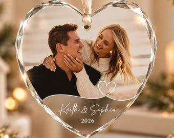 Personalized Couple Christmas Ornament, Couple Photo Ornament, Christmas Gifts For Him Her, Anniversary Gifts, Couple Keepsake, Couple Gift