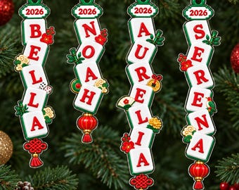Custom Name Mahjong Ornament, Personalize Mahjong Gift, Mahjong Christmas Ornament, Mahjong Gift for Player, Mahjong Tile Ornament with Name