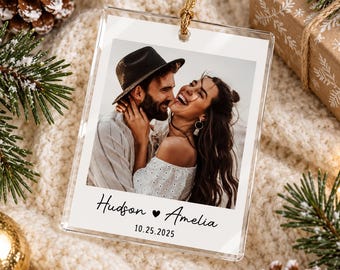 Custom Couple Photo Ornament, Couple Polaroid Ornament, Personalized Photo Ornament 2026, Couple Keepsake, Christmas Gifts for Couple