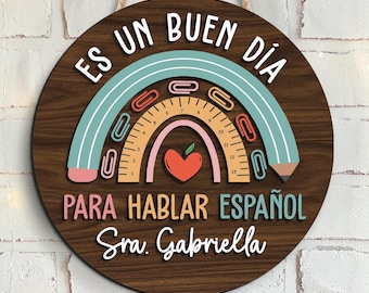 Personalized 3D Maestra Door Hanger, Spanish Teacher Gift, Maestra Bilingue Welcome Sign, Espanol Mexican Teacher Signs, Back to School Gift