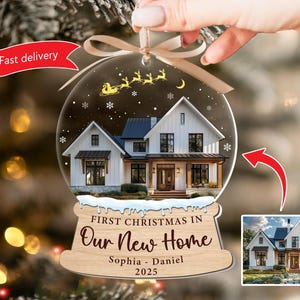 Personalized New Home Photo Ornament, Housewarming Gift, Couples Home Keepsake