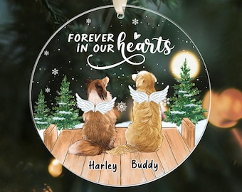 Personalized Dog Memorial Ornament: Acrylic Pet Loss Gift
