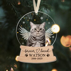 Custom Cat Memorial Ornament, Cat Christmas Ornament, Pet Sympathy Gift, Memorial Christmas Ornament, Memorial Keepsake, Cat Memorial Gift