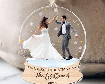 Personalized Photo Christmas Ornament: Acrylic First Christmas Keepsake