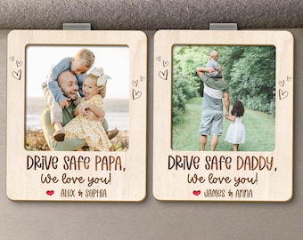 Custom Photo Car Visor Clip, Personalized Father's Day Gift