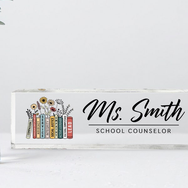 School Counselor Desk Name Plate, Counselor Desk Sign, Mental Health Advocate, Teacher Appreciation, School Psychologist Gifts for Teacher