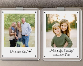 Custom Photo Car Visor Clip, Personalized Drive Safe Daddy Gift, Father's Day Gift From Daughter, 1st Time Dad Gift, Gift For New Dad