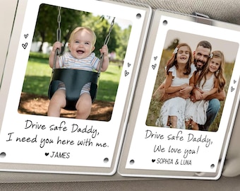 Personalized Photo Car Visor Clip, Father's Day Gift for Dad, Christmas Gift, Grandpa Gifts