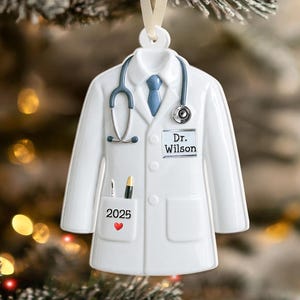 Personalized Lab Coat Christmas Ornament: Doctor, Intern, Medical Student Gift