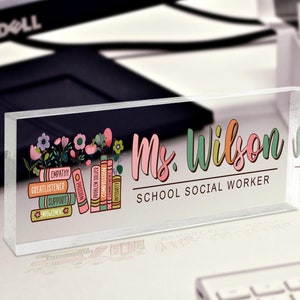 Personalized Social Worker Acrylic Desk Name Plate: Advocate Gift