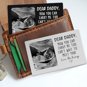 Personalized Sonogram Wallet Card: New Dad Gift, Pregnancy Announcement