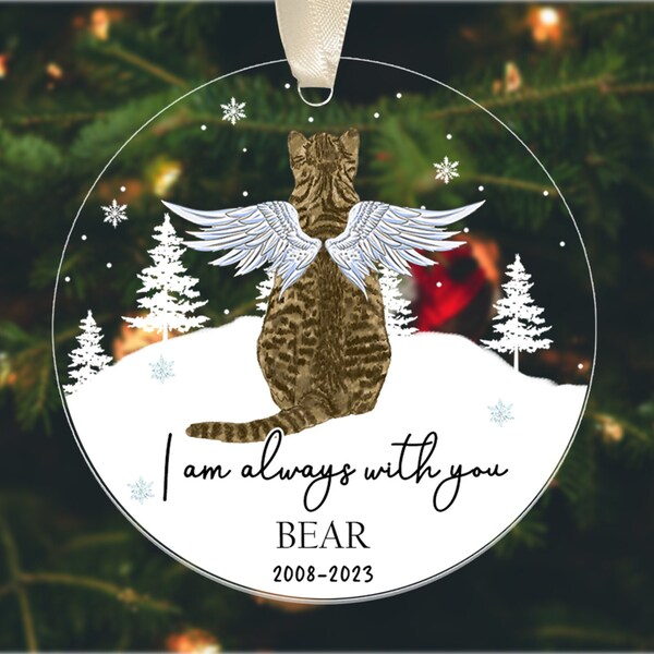 Memorial Cat Ornament, Cat Loss Ornament, Custom Cat Ornament, Cat Christmas Ornaments 2023, In Loving Memory, Sympathy Gift, Cat Mom Gift