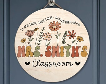 Custom Teacher Door Sign, Teacher Door Hanger, Back To School Gift, Teacher Gifts, Classroom Decor, Motivational Teacher Sign, Pre-K Teacher