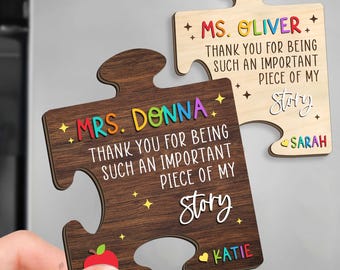 Personalized Teacher Puzzle Magnet: Thank You Gift