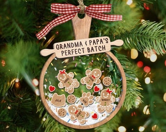 Personalized Gingerbread Christmas Ornament, Grandparents Ornament, 4D Shaker Grandma Ornament, Grandma's Perfect Batch, Cookie Ornaments