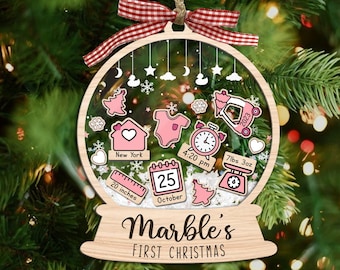 Baby's First Christmas Ornament 2023, New Baby Gift, 4D Shake Ornament, Personalized Baby 1st Christmas Ornament, Baby Shower Gifts