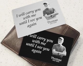 Personalized Dad Memorial Wallet Card: Photo Keepsake Gift