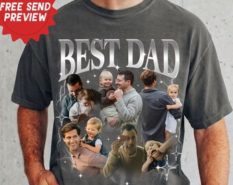 Custom Best Dad Bootleg Shirt, Photo Daddy Shirt, Custom Father's Day Shirt, Fathers Day 2026 Shirt, Dad And Kids Shirt, Custom Dad Shirt
