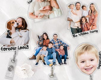 Custom Photo Badge Reel, Personalized Retractable ID Holder