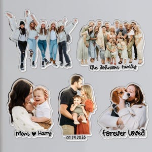 Custom Photo Magnet: Picture Fridge Magnet, Family Photo Keepsake Gifts, Personalized Dog Pet Portrait, Pet Family, Couple, Baby Photo Gift