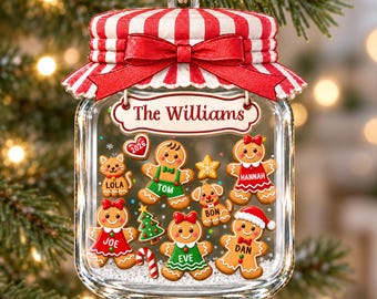 Custom Gingerbread Christmas Ornaments, Family With Pet Ornament 2026, 4D Shaker Family Ornament, Family Holiday Keepsake, Christmas Gifts