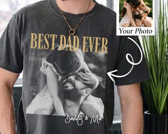 Custom Dad Vintage Photo Shirt, Personalized Fathers Day Shirt With Kids Photo & Names, Funny Dad Shirt, Best Dad Ever Shirt, New Dad Gift