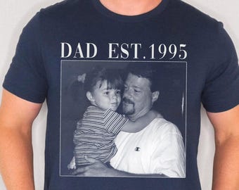 Custom Photo Dad Shirt, Personalised Comfort Colors Dad Shirt, Dad Picture Tshirt , Girl Dad Shirt, New Dad Shirt, Custom Dad Est Shirt