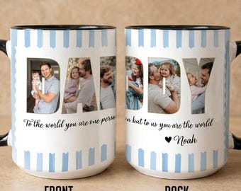 Custom Daddy Photo Mug, Dad and Kids Coffee Mug, Dad Gifts, Father's Day Gift for Daddy, Photo Collage Mug for Husband, Gift from Wife
