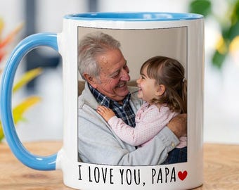 Custom Grandpa Dad Photo Coffee Mug, Dad Mug For Father's Day, Grandpa Birthday Gift, Fathers Day Gift from Son Daughter Wife, New Dad Gifts