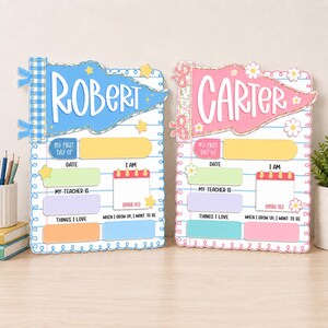 Personalized First Day of School Sign, Reusable School Board, Kindergarten Preschool Milestone Sign, Back to School Photo Prop image 7