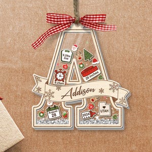 Adorno navideño personalizado para bebé: Shaker con estadísticas de nacimiento personalizadas imagen 6