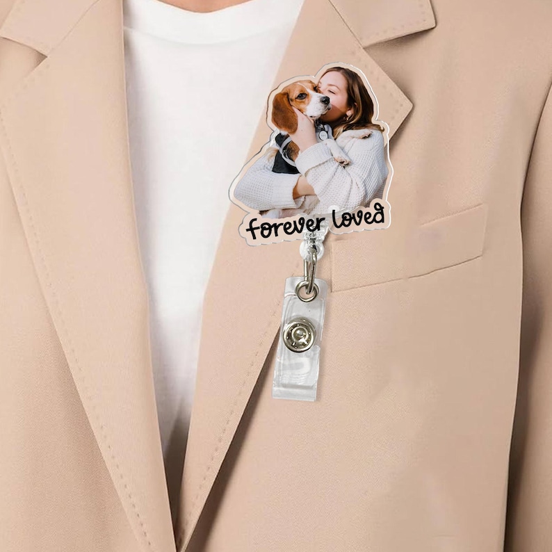 Custom Photo Badge Reel, Personalized Retractable ID Holder image 11