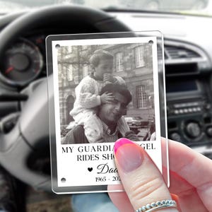 Personalized Memorial Photo Car Visor Clip: Remembrance Gift for Loss of Dad image 5