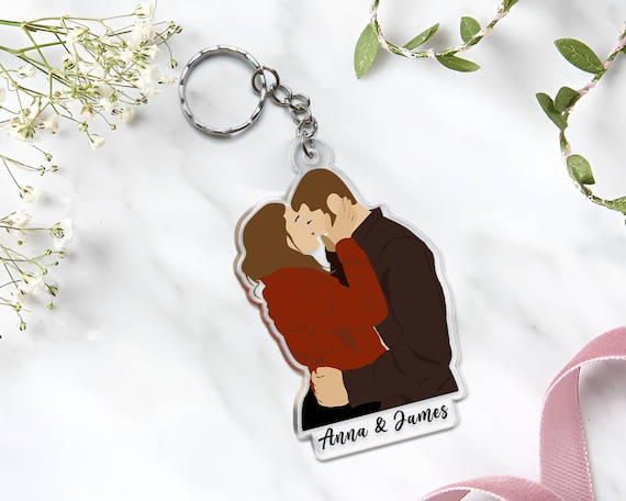 Couple Portrait Keychain, Couple Christmas Ornaments, Personalized Photo  Ornament, Valentines Day Gift for Him Boyfriend Her, Couple Gifts 